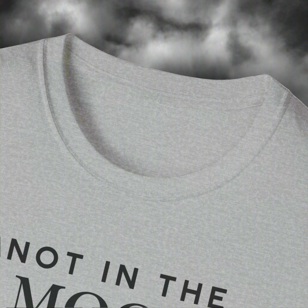 Not In The Mood moody dog t-shirt in Sport Grey, design close-up