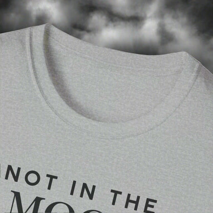 Not In The Mood moody dog t-shirt in Sport Grey, design close-up