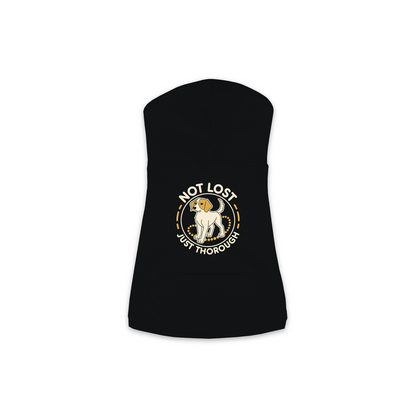 Not Lost. Just Thorough. Dog Hoodie in Black