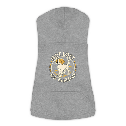 Not Lost. Just Thorough. Dog Hoodie in Granite Heather