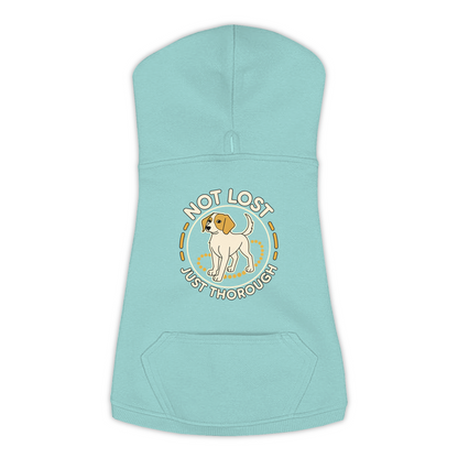 Not Lost. Just Thorough. Dog Hoodie in Saltwater