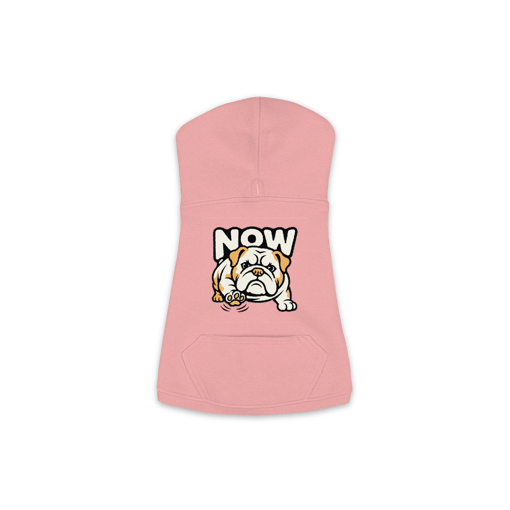 Now Bulldog dog hoodie in Mauvelous, sizes XS-M