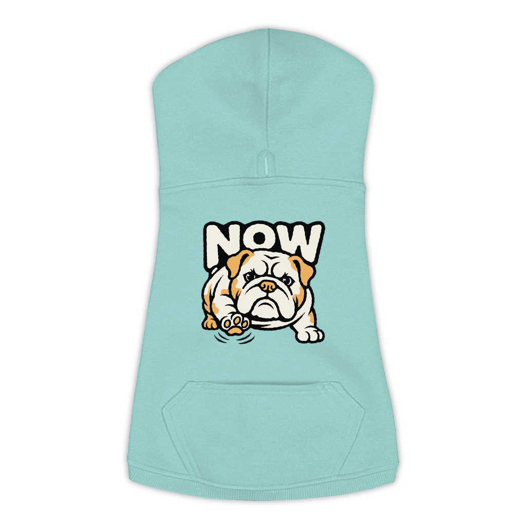 Now Bulldog dog hoodie in Saltwater, sizes L-3XL