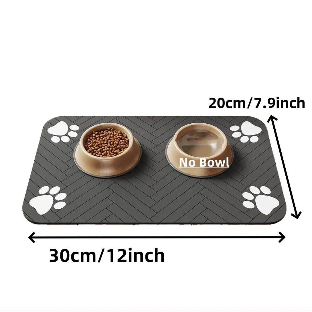 DryPaws absorbent pet feeding mat rolled up flat for compact travel and storage