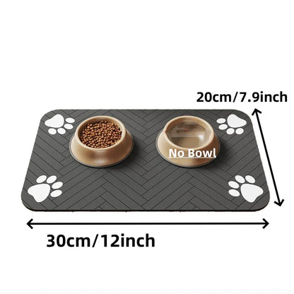 DryPaws absorbent pet feeding mat rolled up flat for compact travel and storage
