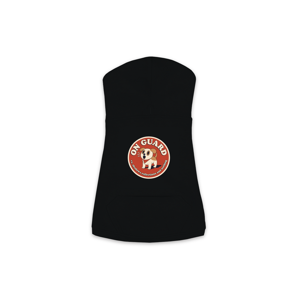On Guard Dog Hoodie in Black, sizes XS-M