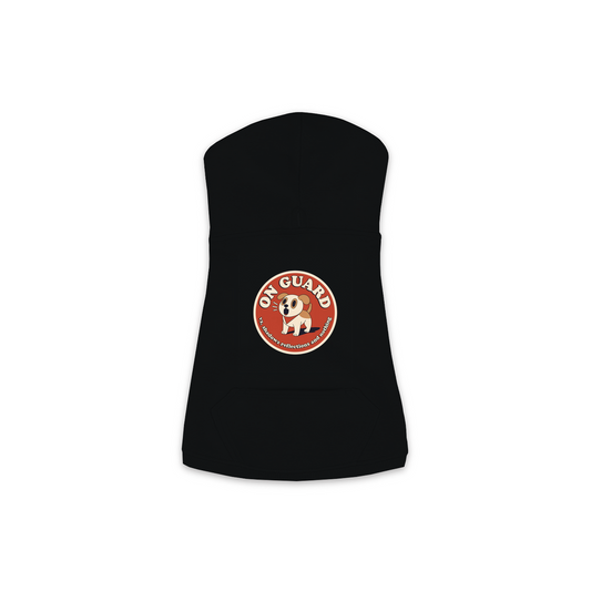 On Guard Dog Hoodie in Black, sizes XS-M
