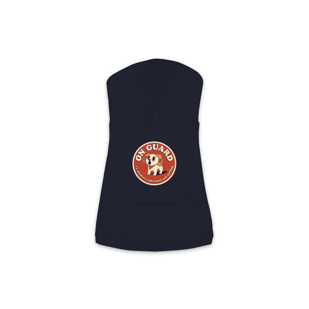 On Guard Dog Hoodie in Navy, sizes XS-M
