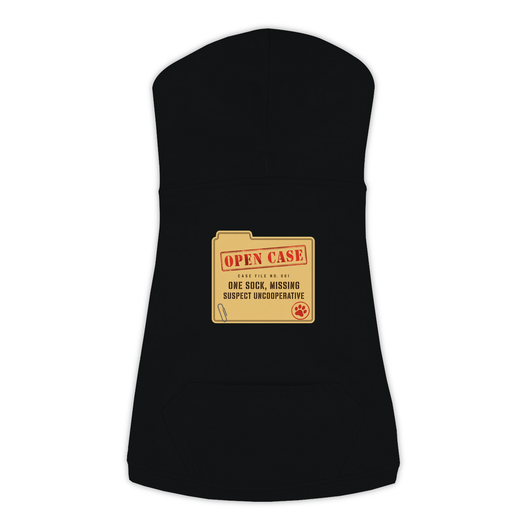 One Sock, Missing dog hoodie in black, sizes L to 3XL