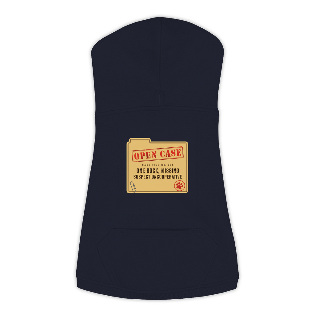 One Sock, Missing dog hoodie in navy, sizes L to 3XL