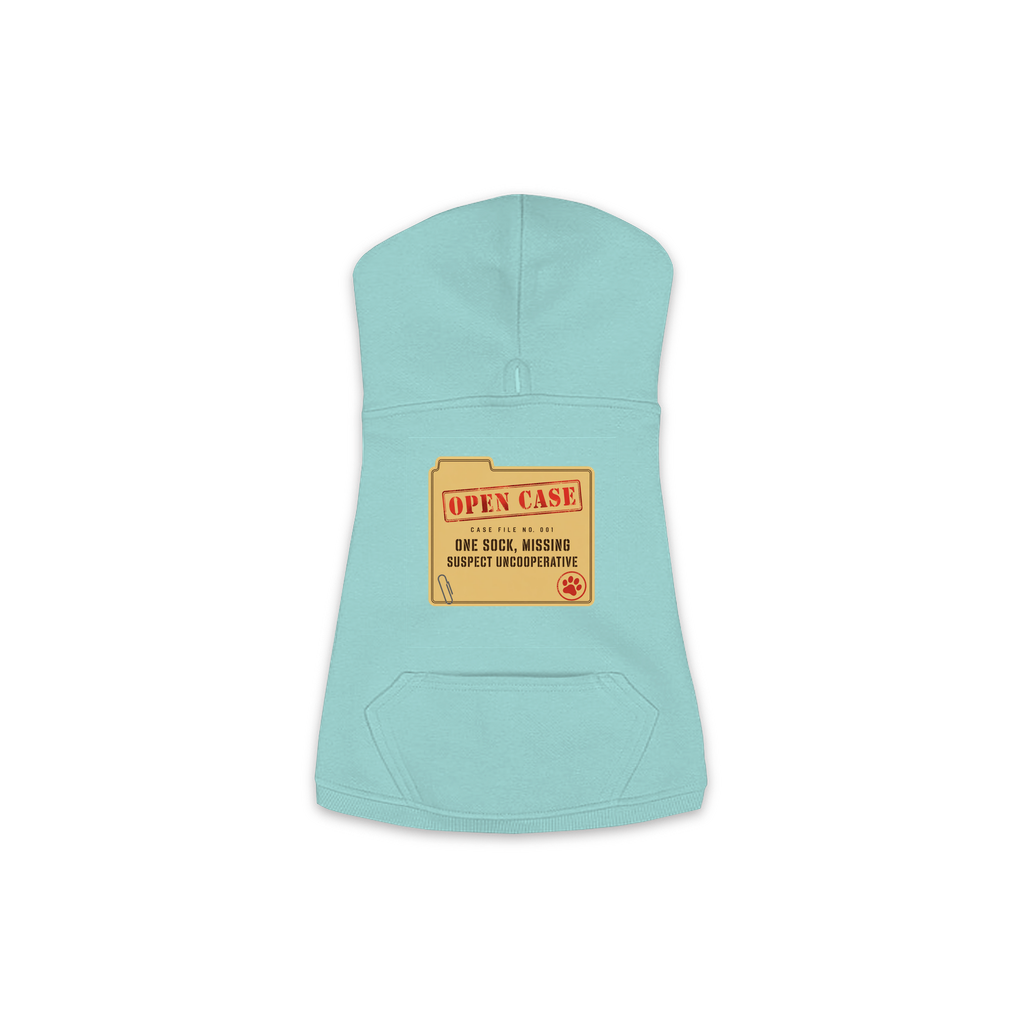 One Sock, Missing dog hoodie in saltwater blue, sizes XS to M
