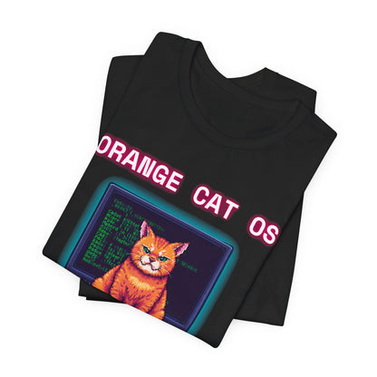 Orange Cat OS T-Shirt fabric detail