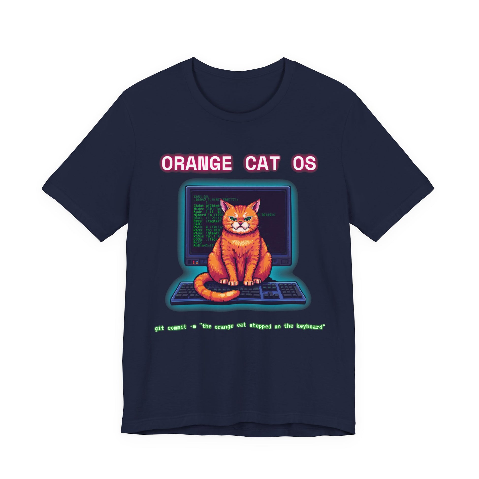 Orange Cat OS T-Shirt full design view