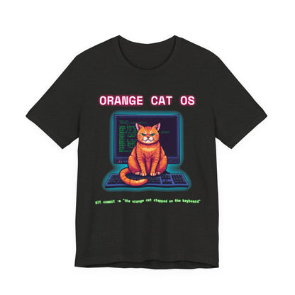 Orange Cat OS T-Shirt navy colourway