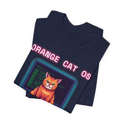 Orange Cat OS T-Shirt programmer gift