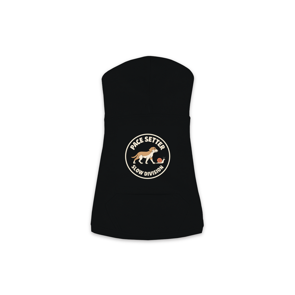 Professional Pace Setter dog hoodie in Black, sizes XS-M