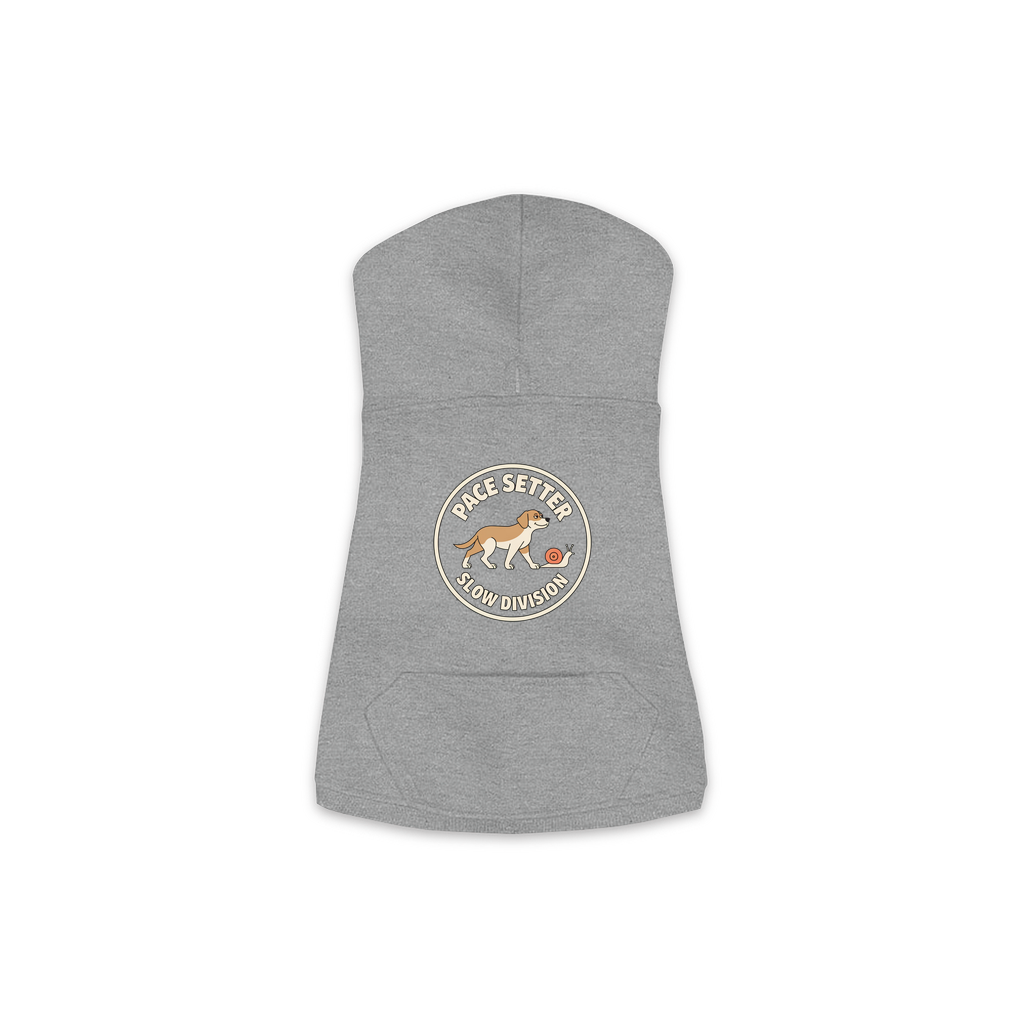 Professional Pace Setter dog hoodie in Granite Heather, sizes XS-M