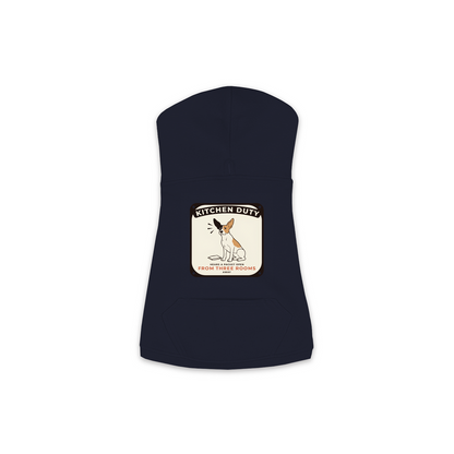 Packet Radar dog hoodie in navy, sizes XS to M