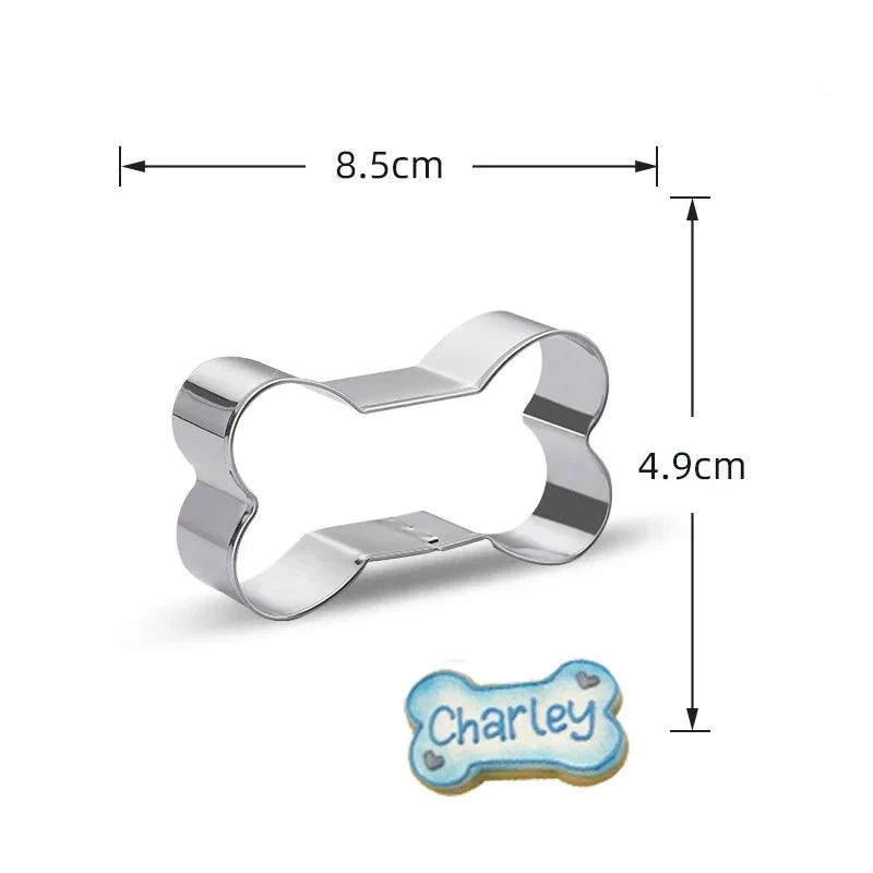PawBake dog bone cookie cutter — finished bone-shaped treats — SniffWaggleNWalk