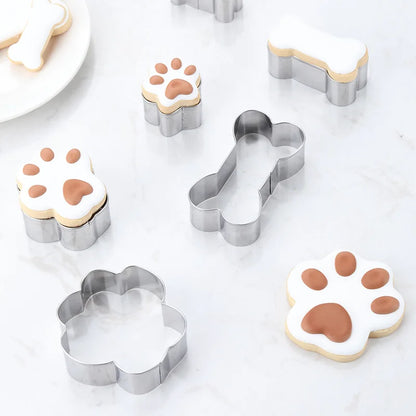 PawBake dog bone cookie cutter — cutting shapes from dough — SniffWaggleNWalk