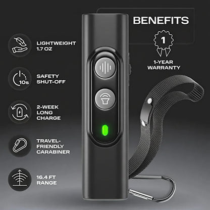 Compact ultrasonic dog bark training device