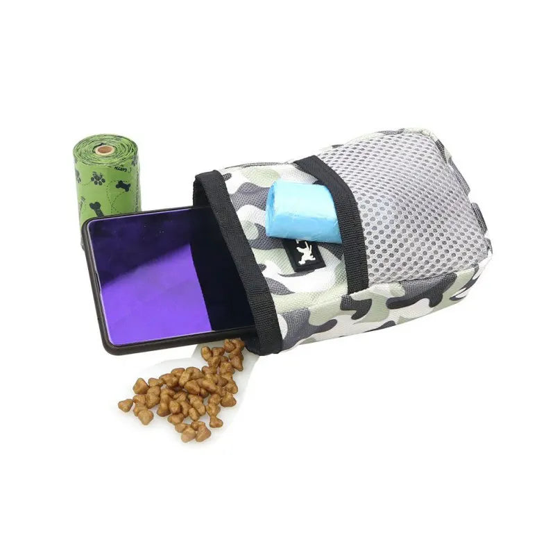 PawPocket treat pouch in camouflage fabric