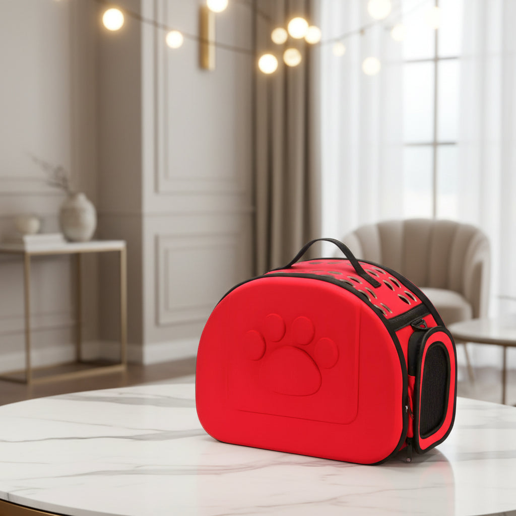 Quality Travel Pet Bag red - Sniff Waggle And Walk