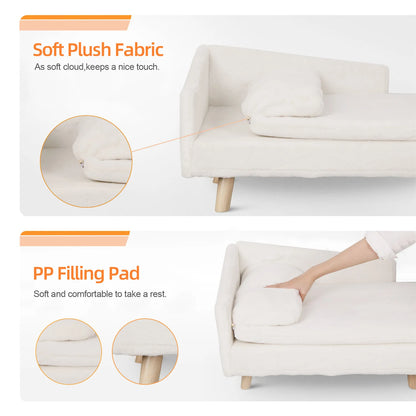 Dog sleeping on PawSofa elevated pet bed, fully stretched