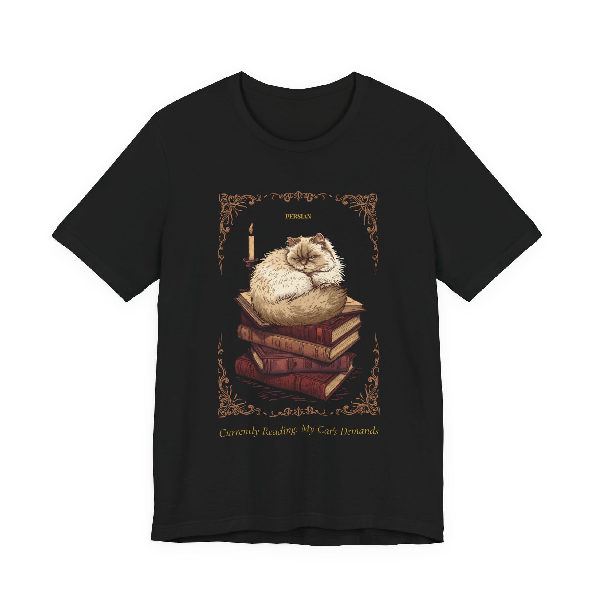 Flat lay of the Persian Cat t-shirt