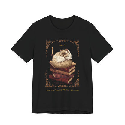 Flat lay of the Persian Cat t-shirt