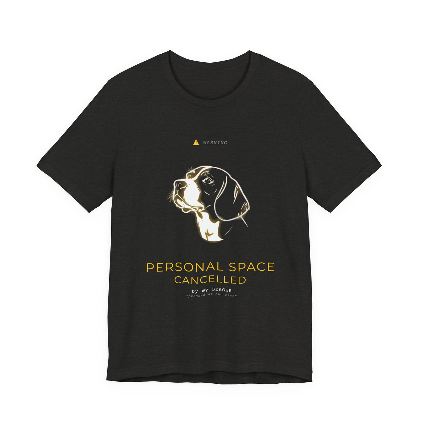 Personal Space Cancelled Beagle T-Shirt — fabric and stitching detail