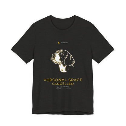 Personal Space Cancelled Beagle T-Shirt — fabric and stitching detail
