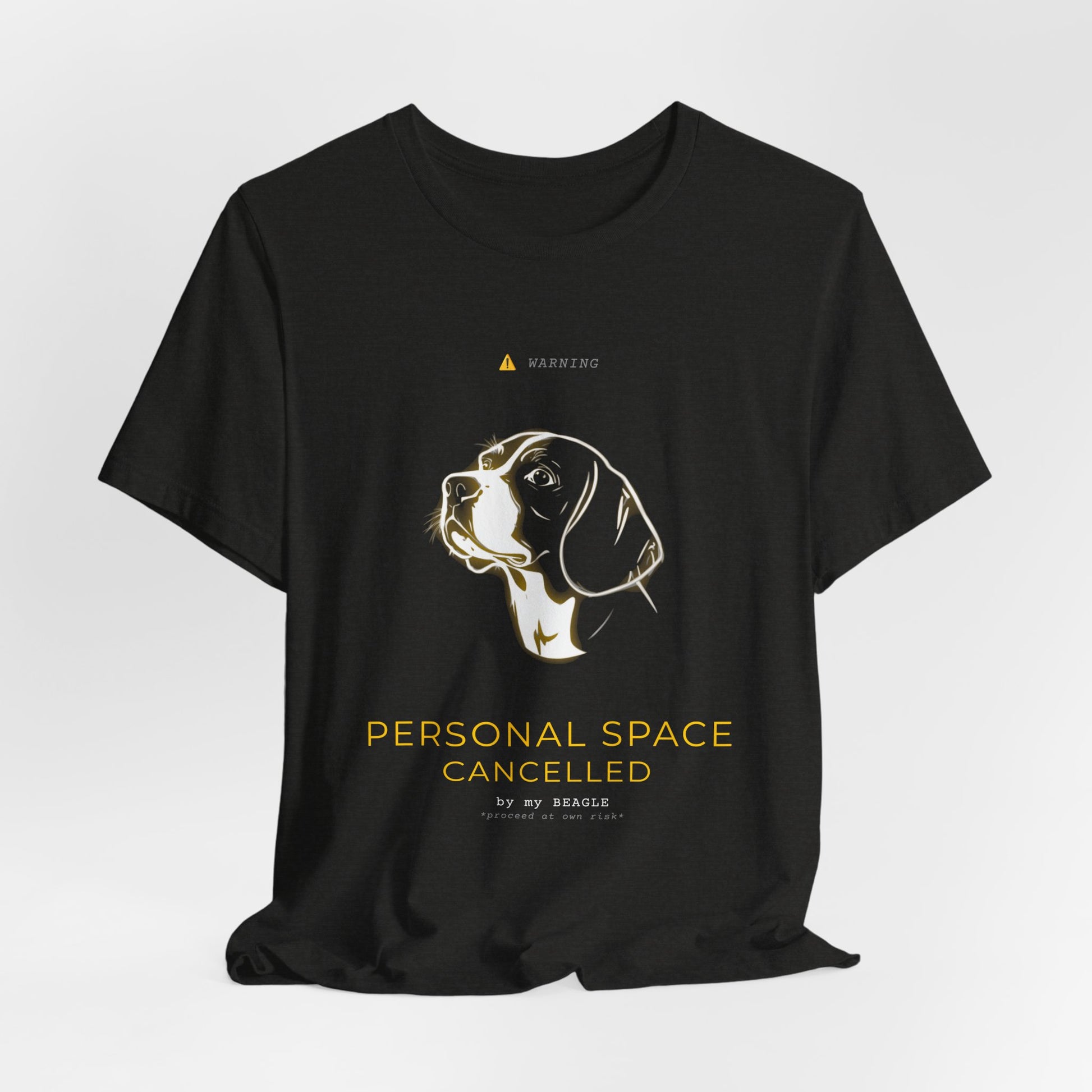 Personal Space Cancelled Beagle T-Shirt — gift-wrapped product shot