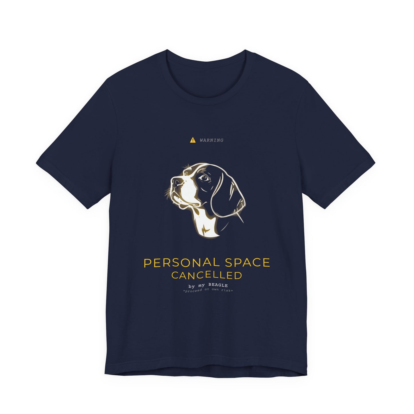 Personal Space Cancelled Beagle T-Shirt — colour option, Dark Grey Heather