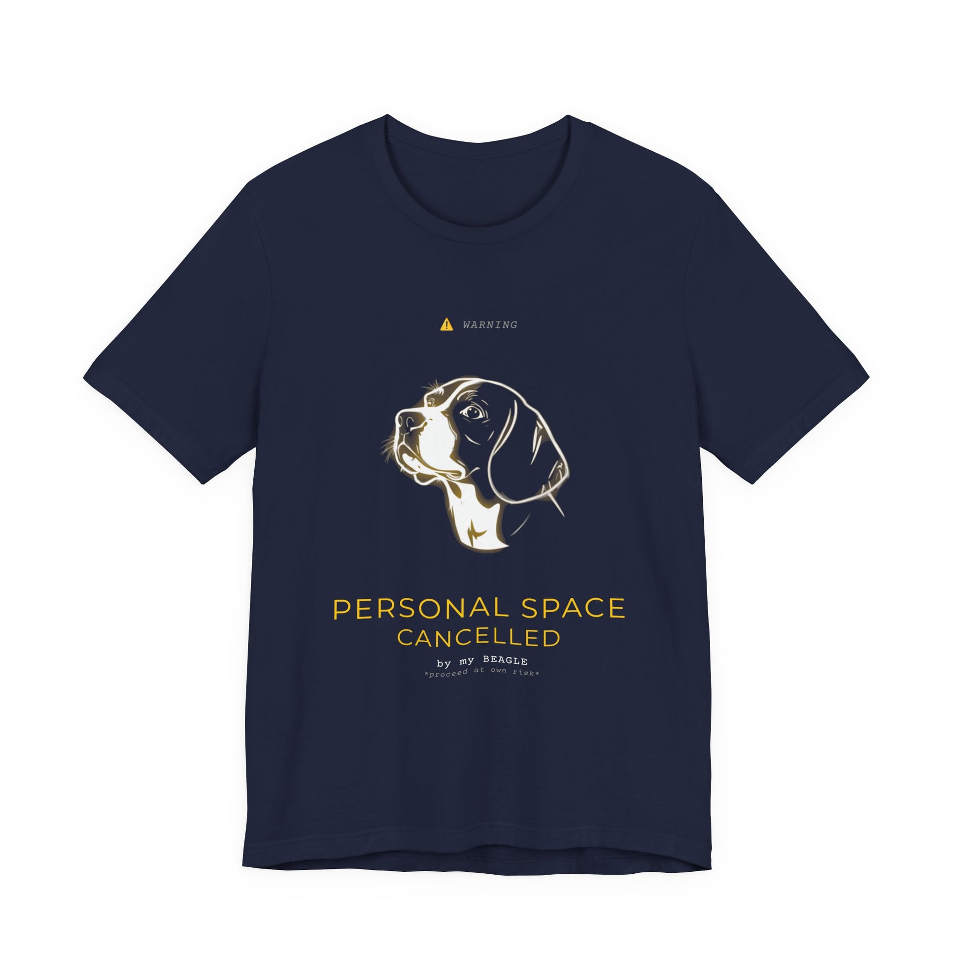 Personal Space Cancelled Beagle T-Shirt — colour option, Dark Grey Heather