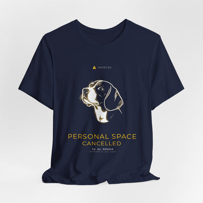 Personal Space Cancelled Beagle T-Shirt — size chart