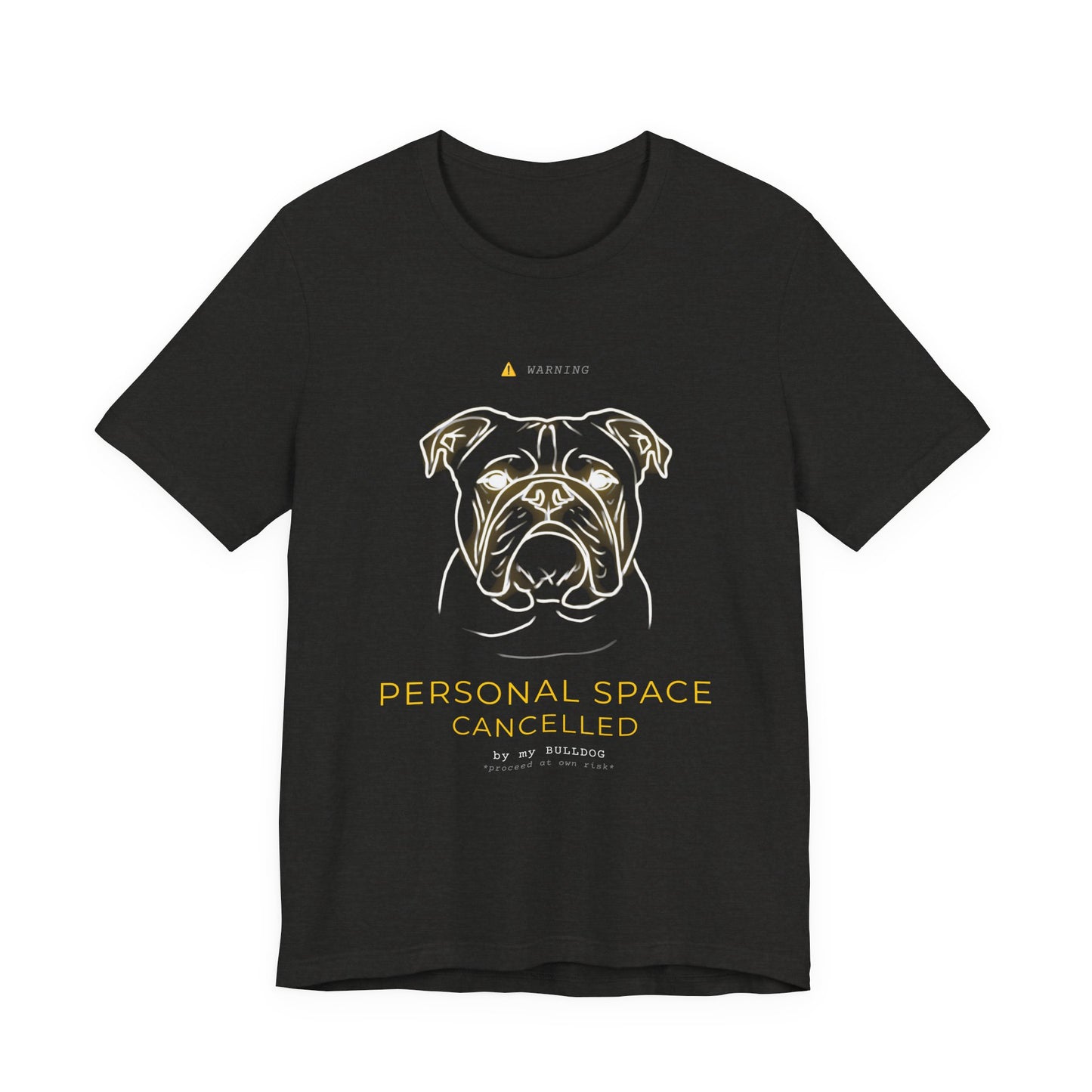 Personal Space Cancelled Bulldog T-Shirt — fabric and stitching detail