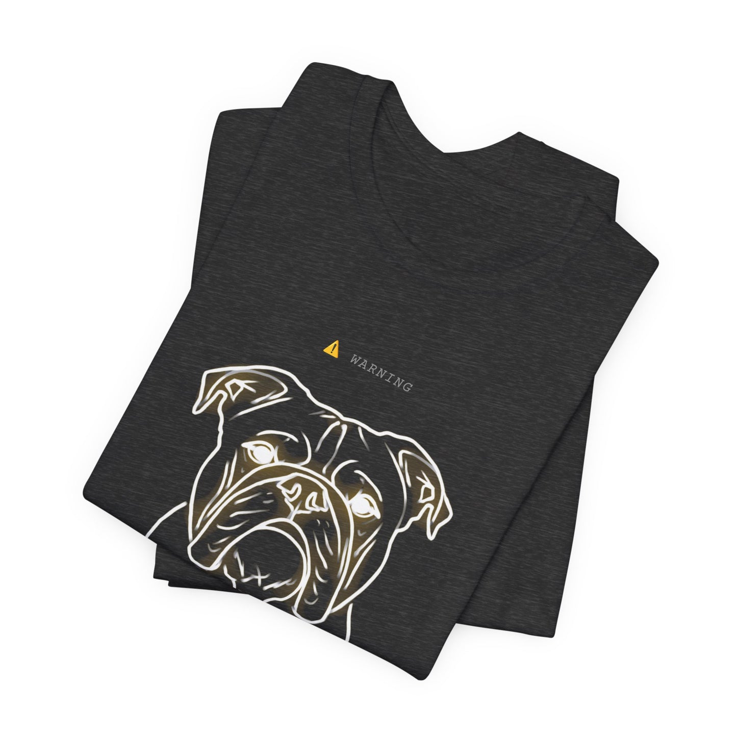 Personal Space Cancelled Bulldog T-Shirt — flat lay product photo