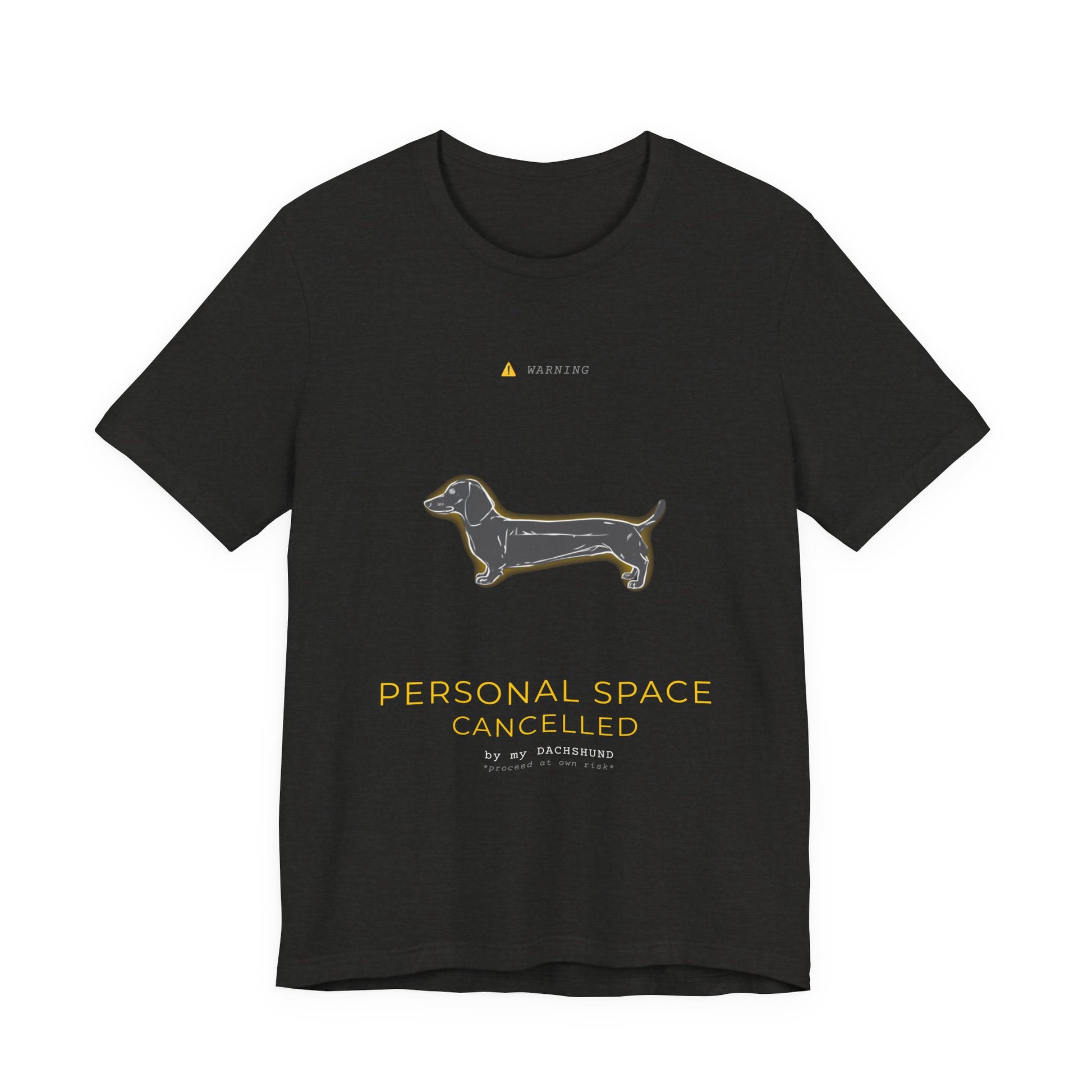 Personal Space Cancelled Dachshund T-Shirt — fabric and stitching detail
