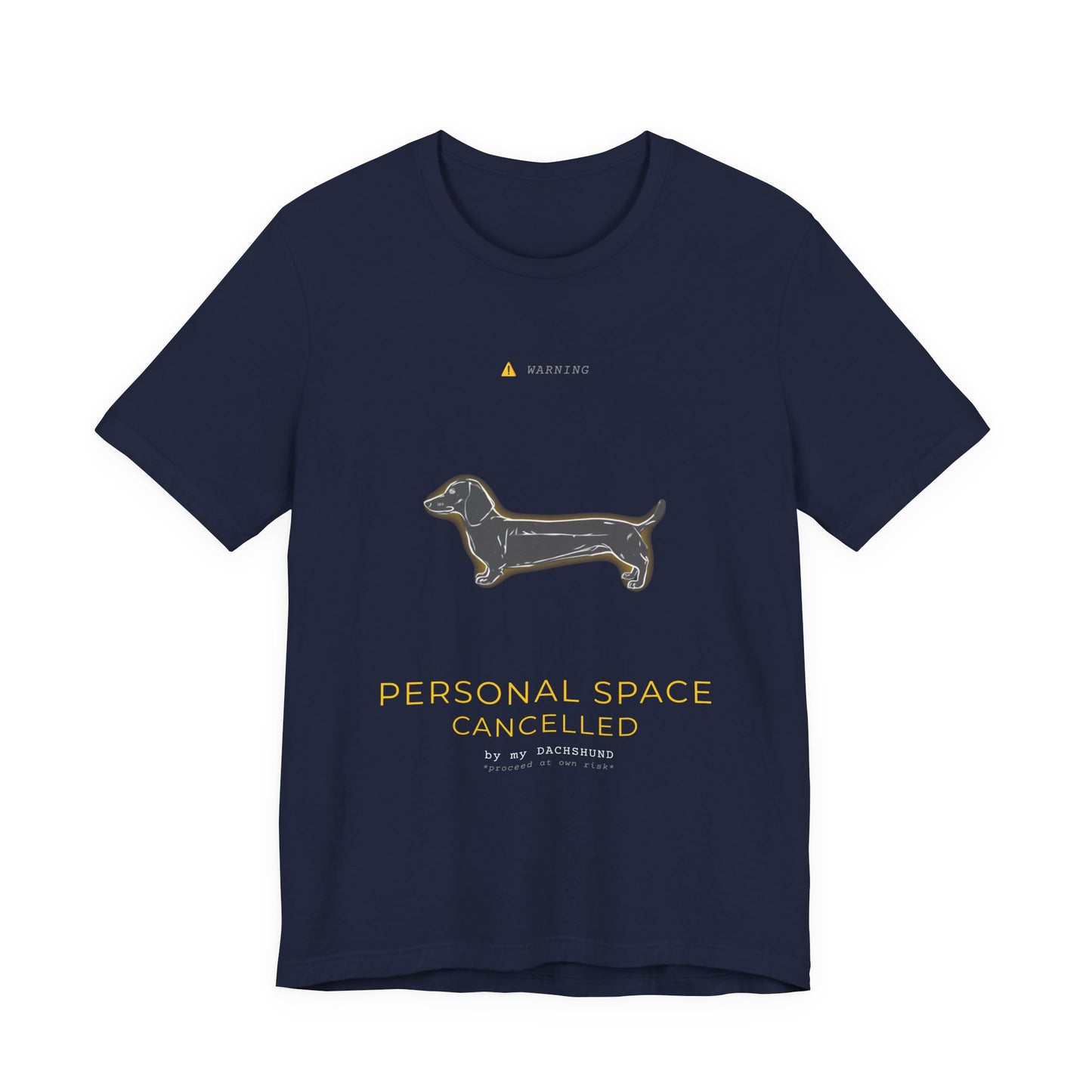 Personal Space Cancelled Dachshund T-Shirt — colour option, Dark Grey Heather