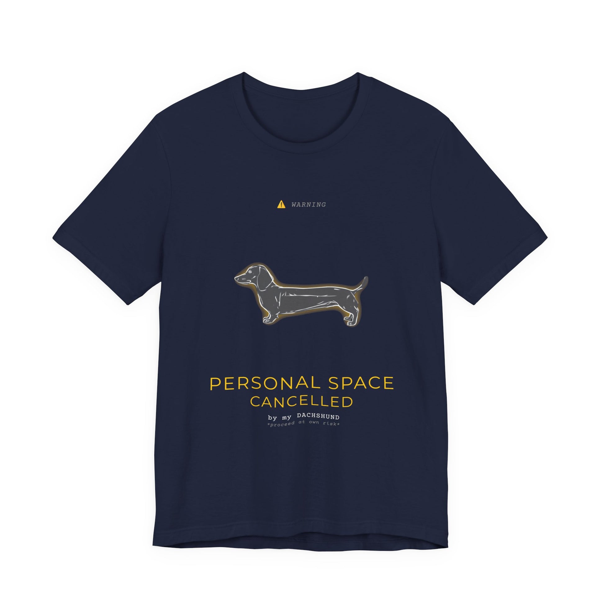 Personal Space Cancelled Dachshund T-Shirt — colour option, Dark Grey Heather