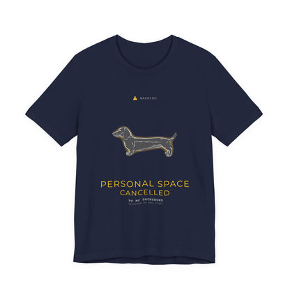 Personal Space Cancelled Dachshund T-Shirt — colour option, Dark Grey Heather