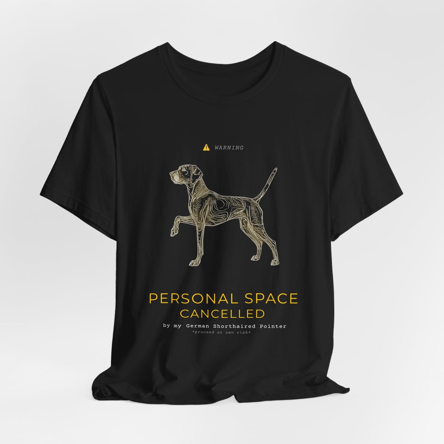 Personal Space Cancelled German Pointer T-Shirt — Dark Grey Heather colourway