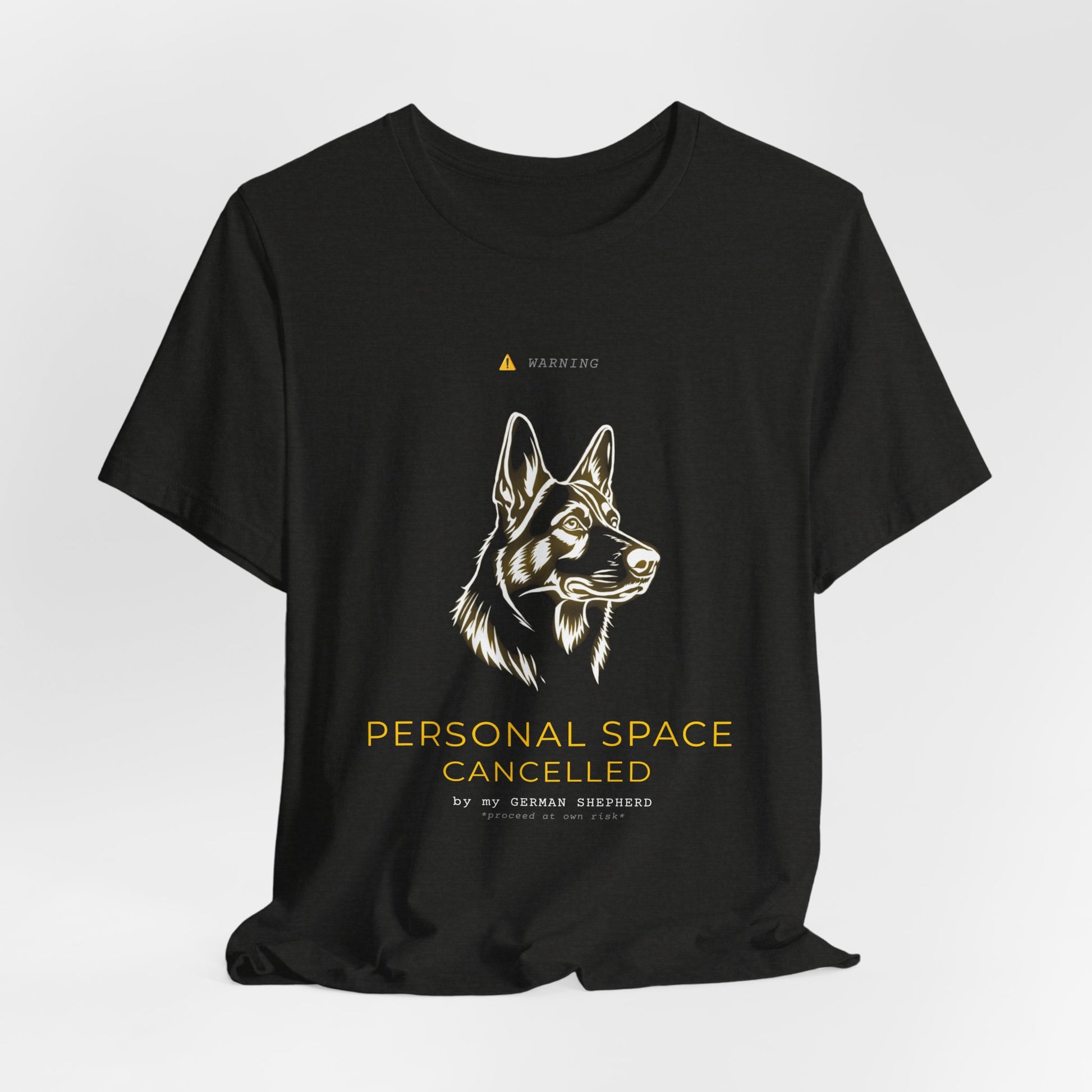 Personal Space Cancelled German Shepherd T-Shirt — gift-wrapped product shot