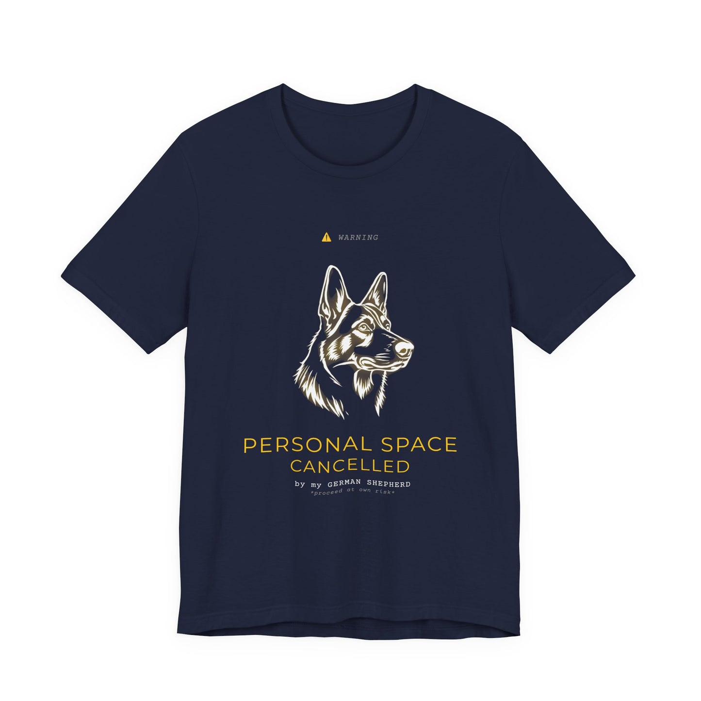 Personal Space Cancelled German Shepherd T-Shirt — colour option, Dark Grey Heather