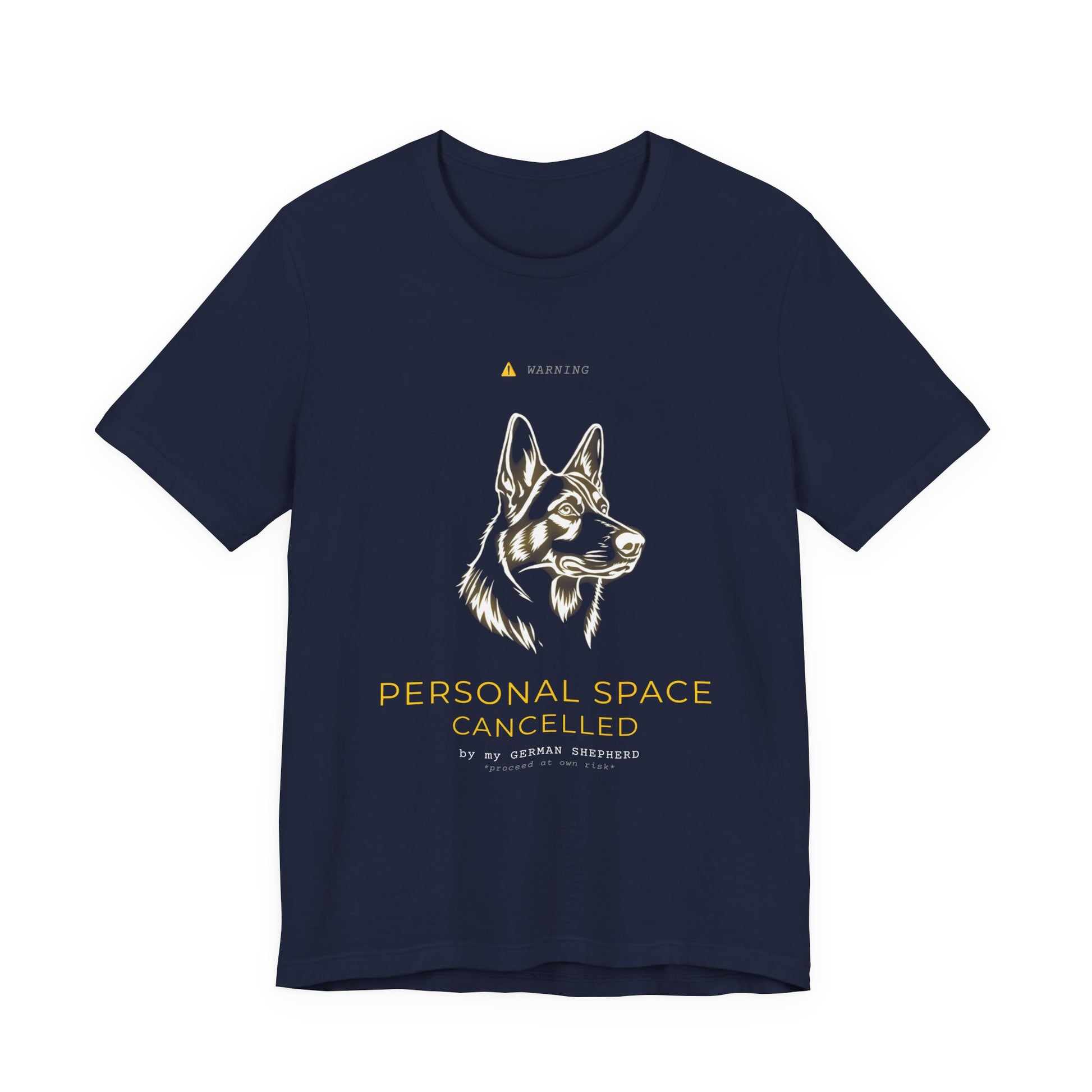 Personal Space Cancelled German Shepherd T-Shirt — colour option, Dark Grey Heather