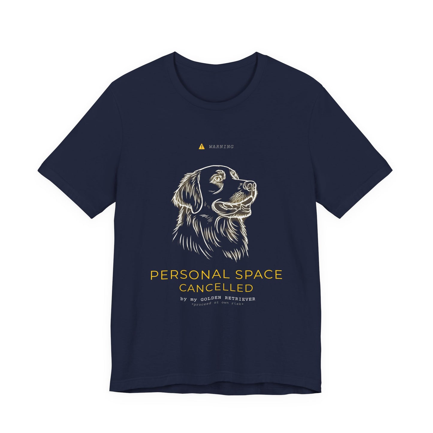 Personal Space Cancelled Golden Retriever T-Shirt — colour option, Dark Grey Heather