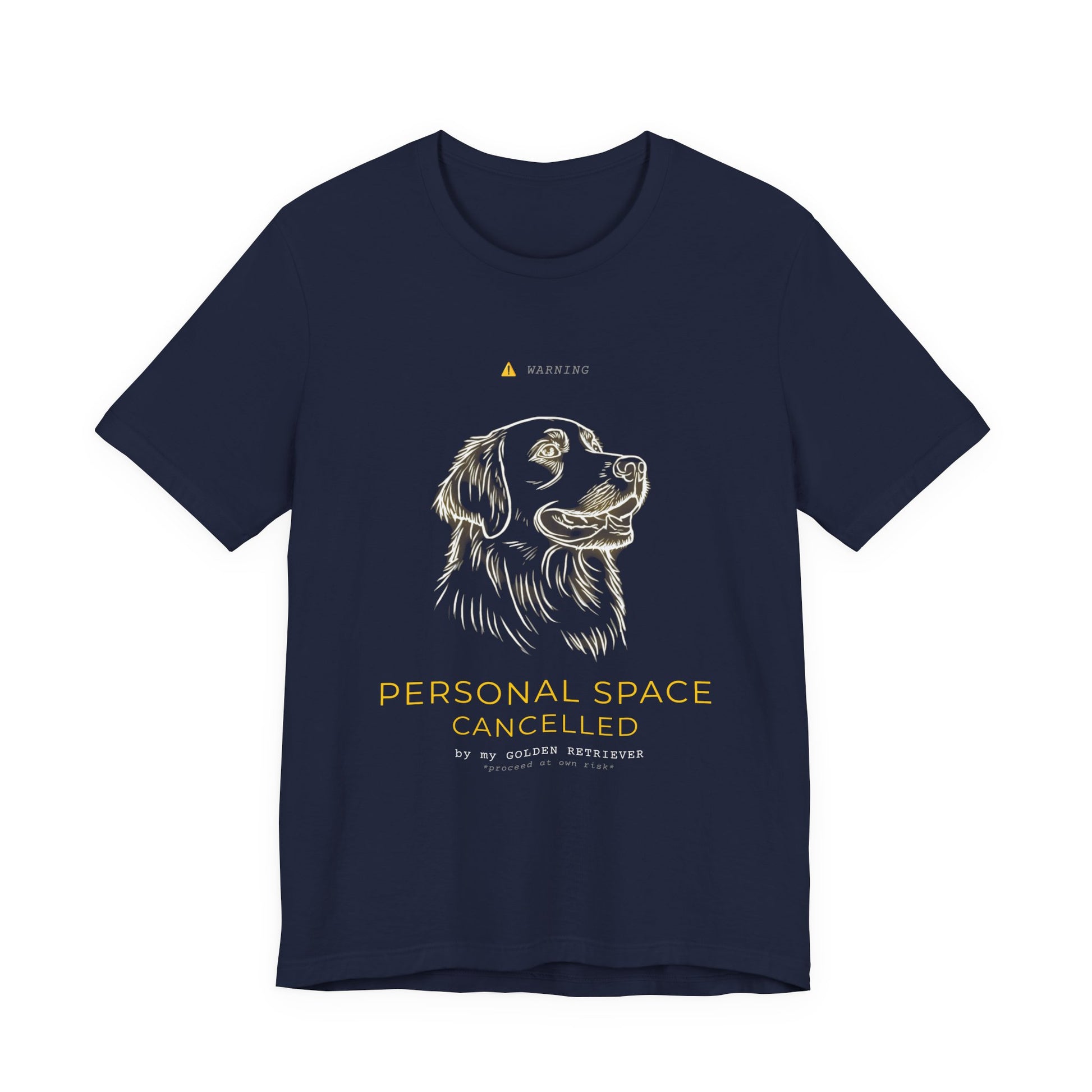 Personal Space Cancelled Golden Retriever T-Shirt — colour option, Dark Grey Heather