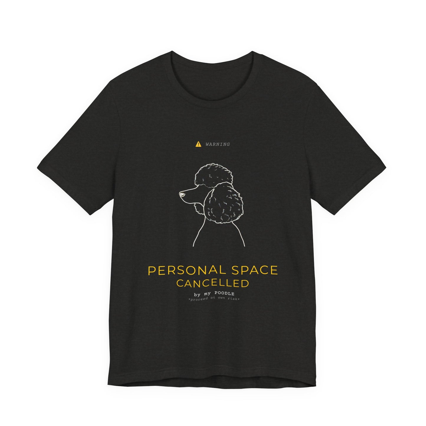 Personal Space Cancelled Poodle T-Shirt — fabric and stitching detail