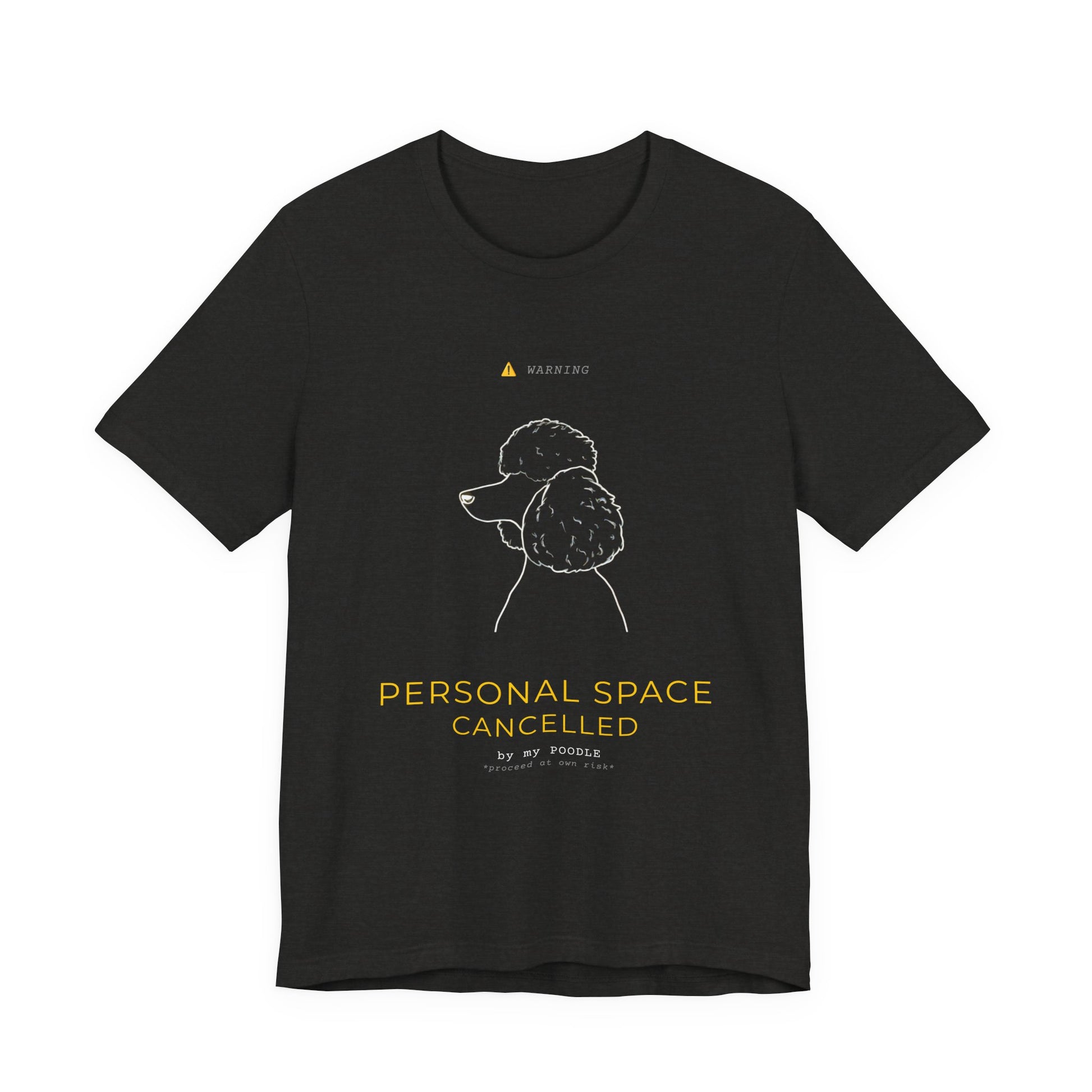 Personal Space Cancelled Poodle T-Shirt — fabric and stitching detail